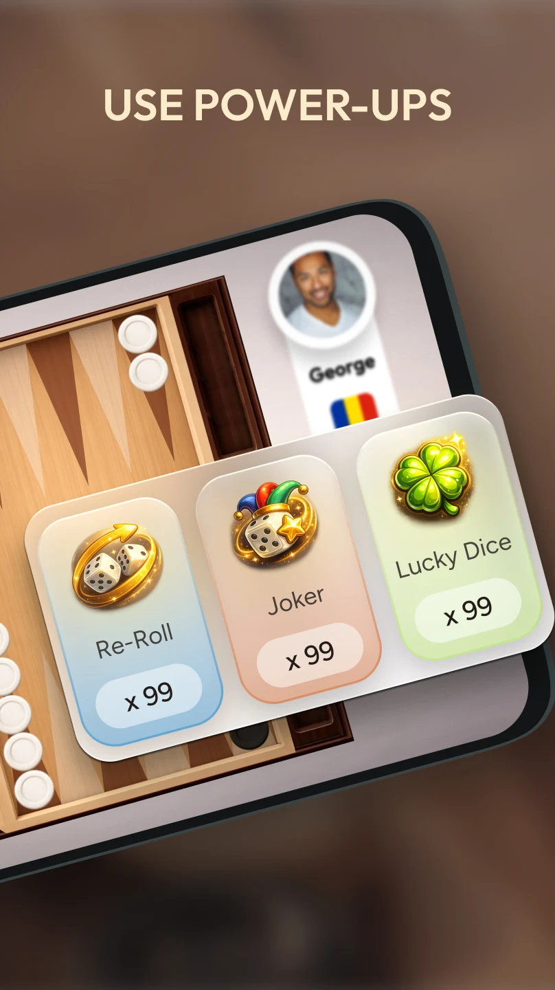 Power-ups Re-Roll, Joker și Lucky Dice în aplicația de table online